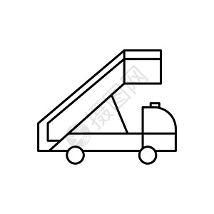 登机 楼梯卡车 楼梯线图标 机场的元素 旅行插图图标 标志 符号可用于网络 标志 移动应用程序 UI UX图片