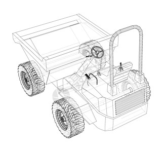 Dumper卡车 3d插图技术拖拉机工业整车运输货运倾倒车辆货车柴油机图片