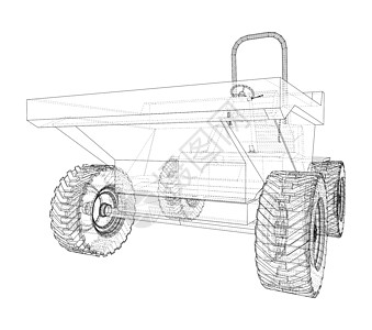Dumper卡车 3d插图蓝图工作工程柴油机机器货物建造技术工业货车图片