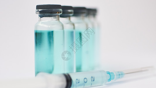 白种背景隔离的医用薄膜和胰岛素注射器 疫苗接种概念玻璃流感液体注射抗生素治疗药剂感染安瓿医院图片