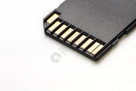 白色背景的黑色 SD 内存卡店铺蓝色配饰空速闪光硬件钥匙备份数据单反图片