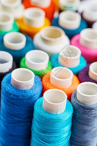 缝纫线 用于缝纫的彩色线条宏观丝绸线圈针织品折叠绳索筒管毛毡衣服针线活图片