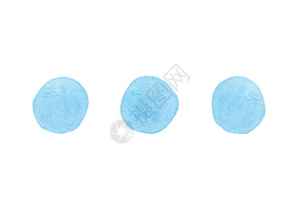 白色上孤立的海水颜色蓝色三胞胎 手画的省略号图片