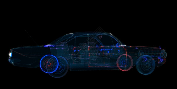 3d 智能汽车粒子全息图运输机壳框架动画片无人驾驶虚拟现实安全控制力量驾驶仪图片