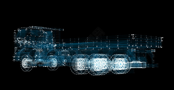 展示图卡车全息图 运输和技术概念界面过境电脑互联网物流汽车货物机器车辆送货背景