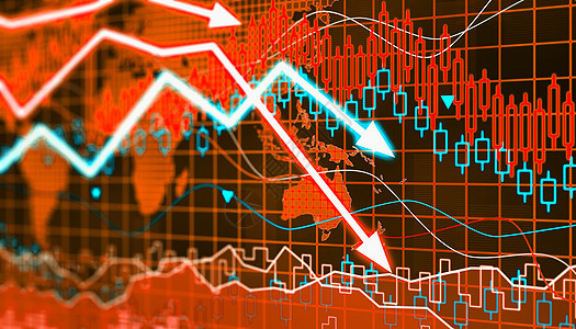 在世界范围内的蔓延 经济下降 3个插图 4个例子图表商业破产市场银行业碰撞财富贸易风险交换图片