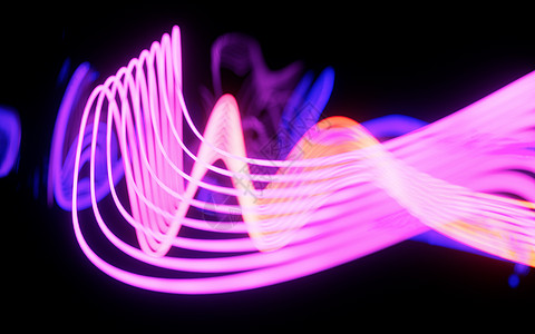 摘要光线曲线背景 3D投影波纹条纹坡度旋转闪光魔法流动渲染激光线条图片