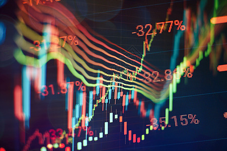具有各种指标的金融工具图表 包括在计算机显示器上进行专业技术分析的交易量分析货币投资者成功商品蓝色投资气体银行电脑数据图片
