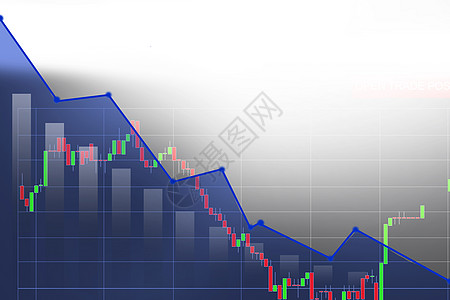 蓝背景股市图 股票下降货币图表银行业资金平衡数据市场收益数字速度图片