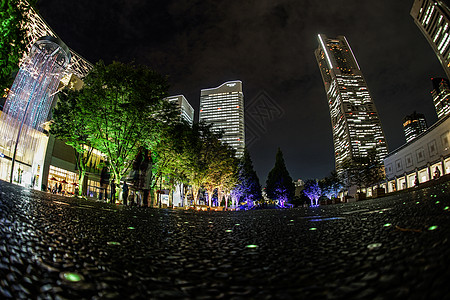 夜晚广场Marko 等离子光材料照明城市木头景点地标旅游景观建筑商场背景