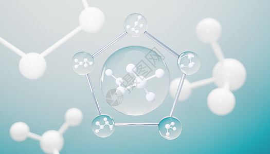 侧细胞或分子中简单化学键的 3d 渲染 原子 离子 键和分子的结合 液滴气泡背景 共价键 生化相互作用插图染色体液体技术螺旋滴管图片