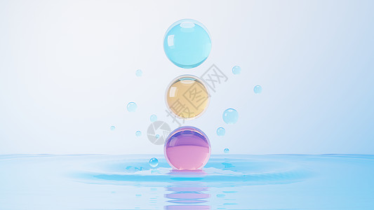 侧细胞或分子中简单化学键的 3d 渲染 原子 离子 键和分子的结合 液滴气泡背景 共价键 生化相互作用产品化妆品化学螺旋测试技术图片