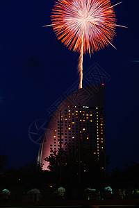 洲际酒店和烟火夜空建筑节日花瓣烟花摩天大楼汇演港口焰火酒店图片