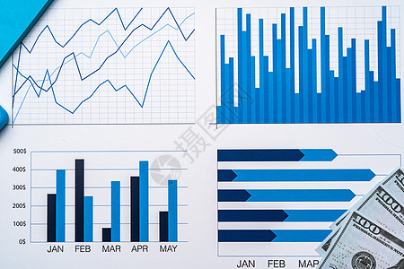 带有灰色表格海图和图表的财务报告银行业销售量收益市场商业库存会计数据打印办公室图片