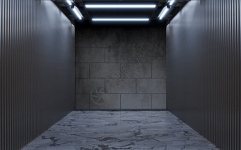 黑色建筑 有亮光 3D投影照明陈列室渲染工厂建筑学反射地面激光辉光仓库图片