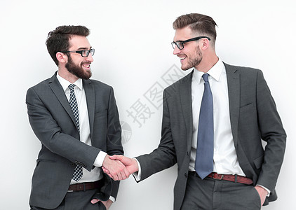 两个商界人士的握手商务手势男人顾客成人套装友谊顾问团队伙伴图片