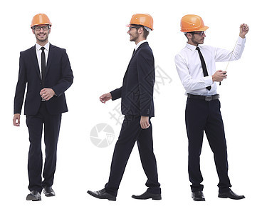 一名戴橙色头盔的合格建筑师工程人士领班项目商业商务剪辑职业拼贴画男性图片