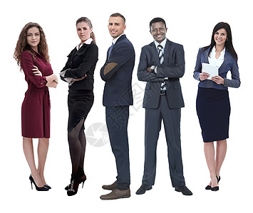 Boss和他的商业团队站在一起 并肩作战生意人伙伴社区男性工作组领导者女性职业同事人士图片