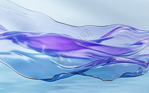 在水面上流着透明布料 3D进化织物渲染丝绸曲线线条纺织品皱纹柔软度材料波纹图片