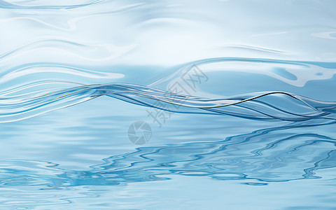 在水面上流着透明布料 3D进化纺织品丝绸皱纹波纹柔软度曲线蓝色涟漪材料坡度图片