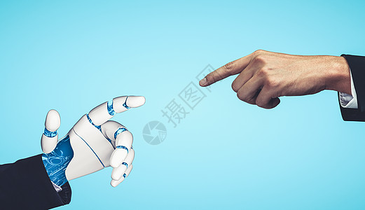 AI 机器人机器人或机器人的未来人工智能和机器学习智能电脑科技技术界面科学合作机器世界男人图片