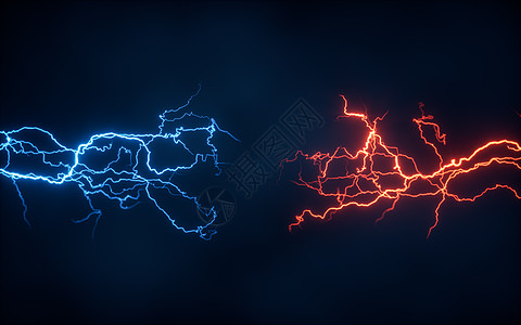 蓝闪电 深底 3D感应橙子危险霹雳蓝色风暴电气火花双方中心电压图片