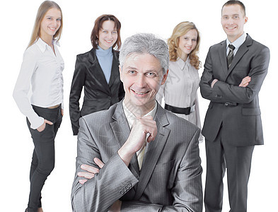 商业团队背景上成功的生意人成功经手的商务人士办公室快乐微笑职员团体成人领导经理女士企业家图片