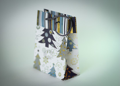 以白种背景孤立的圣诞购物袋魅力纪念日店铺零售礼物丝带盒子生日消费者展示图片