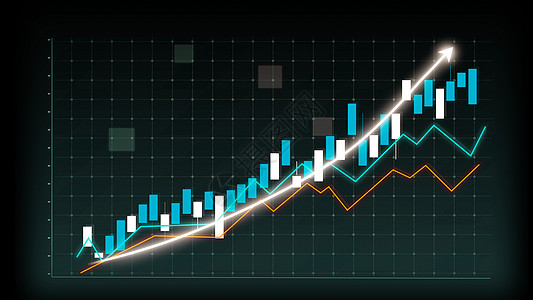 虚拟显示暗示图表中的业务增长概念显示营销销售利润渲染收益图形数据控制电子商务技术互联网成就兴趣背景