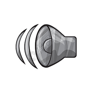 Grey 扬声器图标 卡通风格游戏或应用程序的图形化 ui 元素图片