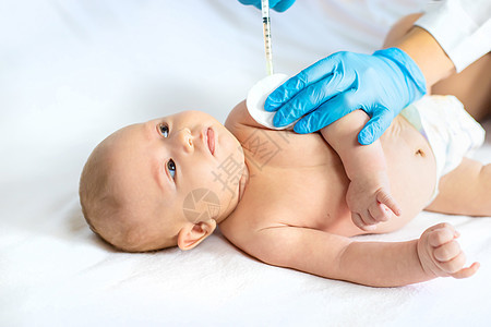给婴儿接种疫苗 在手臂上注射 有选择的焦点保健横幅童年医院医生护士免疫卫生流感感染图片