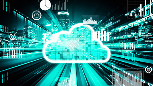云型计算机和在线数据存储 使用隐含智能共享软件商业转型互联网代码交通人工智能蓝色界面服务显示器图片