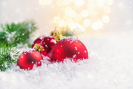 圣诞背景和美丽的装饰 新年 有选择的焦点问候语框架雪花松树卡片庆典礼物季节假期风格图片