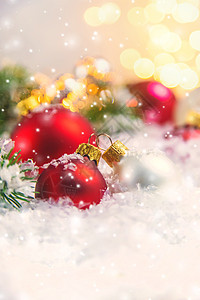 圣诞背景和美丽的装饰 新年 有选择的焦点桌子风格框架礼物庆典玩具作品横幅松树雪花图片