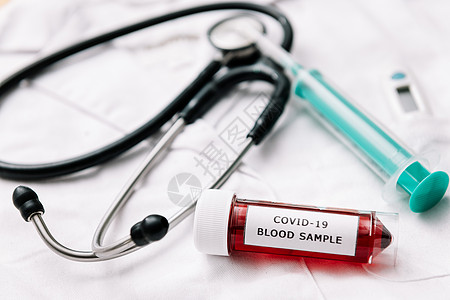 具有血液样本的医疗设备和测试输血管技术标签化学注射器治愈实验治疗药品感染科学背景