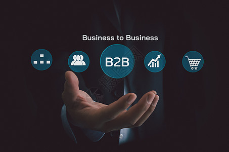 手商务人士图标 B2B 企业对企业虚拟屏幕互联网业务大数据技术概念投资高清图片素材