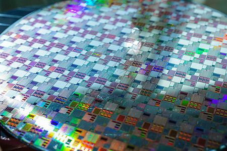 集成电路芯片用于制造集成电路半导体的硅微粒工程制造业电脑反射检查生产宏观模拟一体化科学背景
