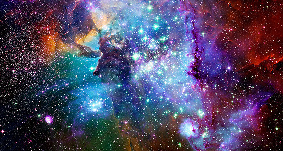多色外层空间 深空中的恒星场和星云远离地球许多光年 由美国航天局提供的图像的元素天文学科学恒星天空星星摄影行星宇宙射线卫星图片