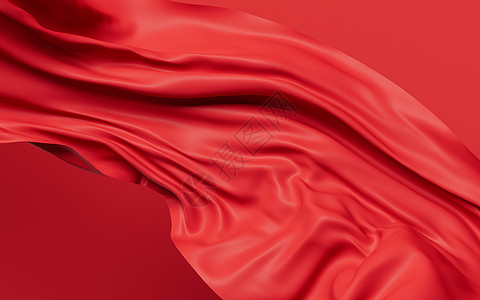 旗帜飘扬红波布 3D的交接波纹折叠皱纹纺织品庆典液体织物布料涟漪柔软度背景
