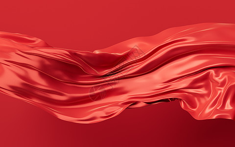 红丝绸装饰流动的高清图片