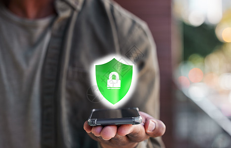 保护您的隐私或支付代价 一个无法识别的人使用智能手机 上面有一个锁定图标   info whatsthis图片