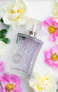有花的香水瓶 香精的选择 美容 化妆品 一篇关于香水的文章瓶子玻璃药品奢华玫瑰魅力香气女性香味芳香图片
