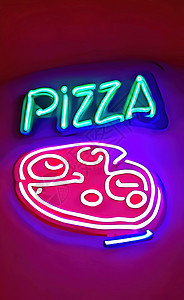 披萨餐厅的彩色亮光灯牌食物招牌广告牌辉光俱乐部标签艺术酒吧标识商业图片