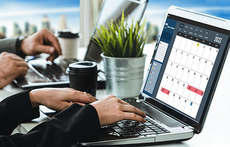 计算机软件应用日历 用于Modish计划时间表规划商务调度企业家商业日记备忘录办公室杂交种展示组织图片
