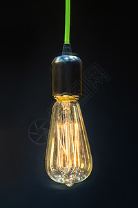 美丽的旧型豪华灯灯力量金属灯光概念活力发明科学灯泡解决方案黄色图片