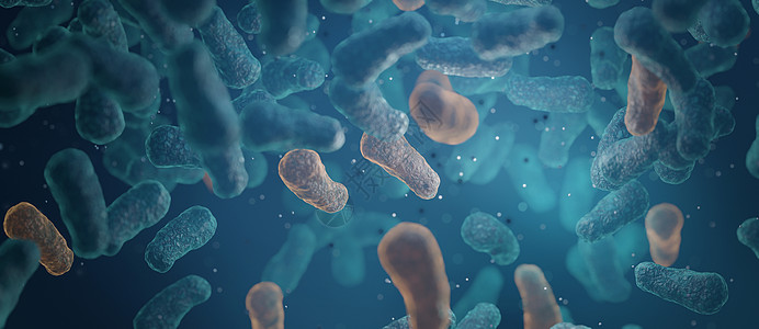 微生物和治疗性细菌有机体 三维微小沙门氏菌 乳腺杆菌或酸性生物体3D图片