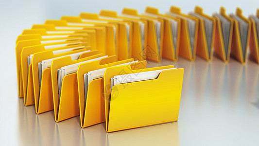 白色背景上孤立的圆形排列黄色文件夹 3D 插图商业档案官僚报告组织安全贮存电脑办公室网络图片