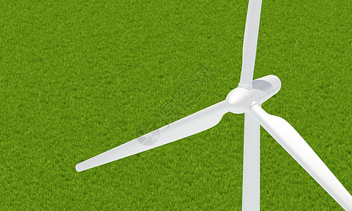 风力涡轮机旋转 为住户发电 清洁和可持续能源概念 三维插图的提供 3D图片