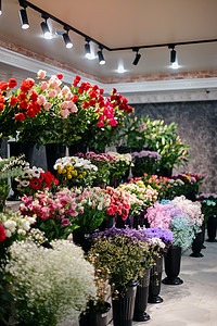 花店 花卉组成 花卉摘要背景季节爱好作坊黄色礼物贸易店铺市场商业作品图片