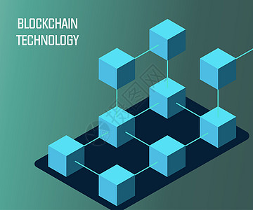 高科技层块链数据结构可视化安全互联网货币六边形商业交易贸易密码技术网络背景